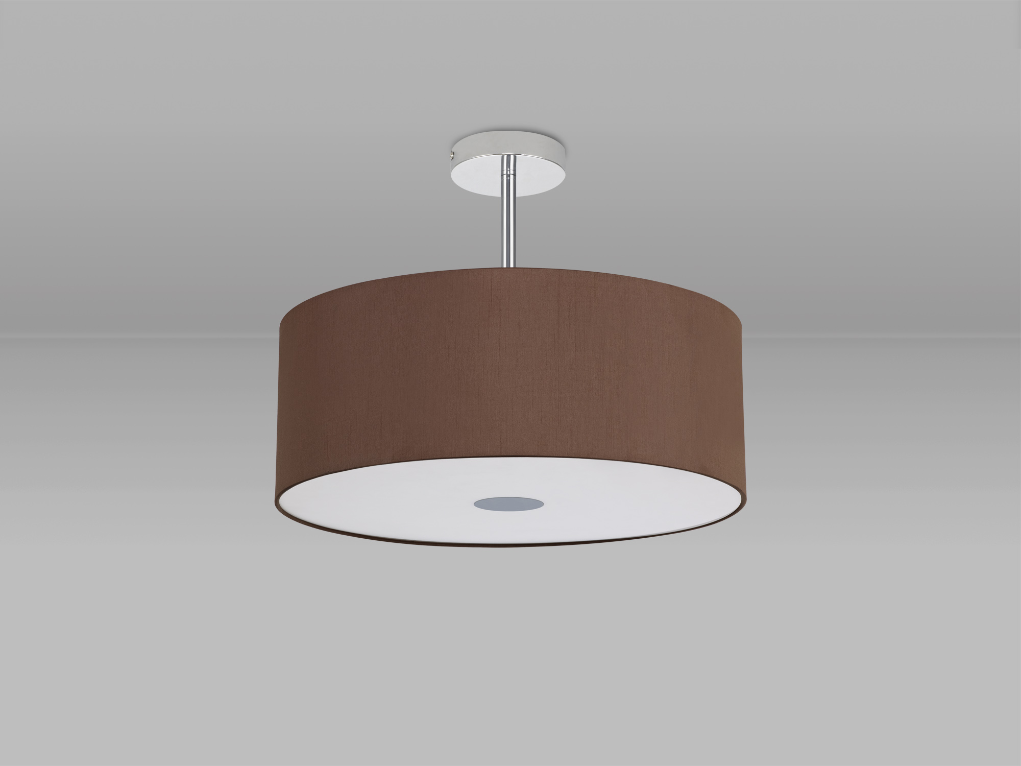 Baymont 50cm Semi Flush 3 Light Polished Chrome, Raw Cocoa/Grecian Bronze, Frosted Diffuser DK0330  Deco Baymont CH RC